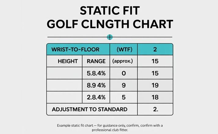 static fit golf club length chart